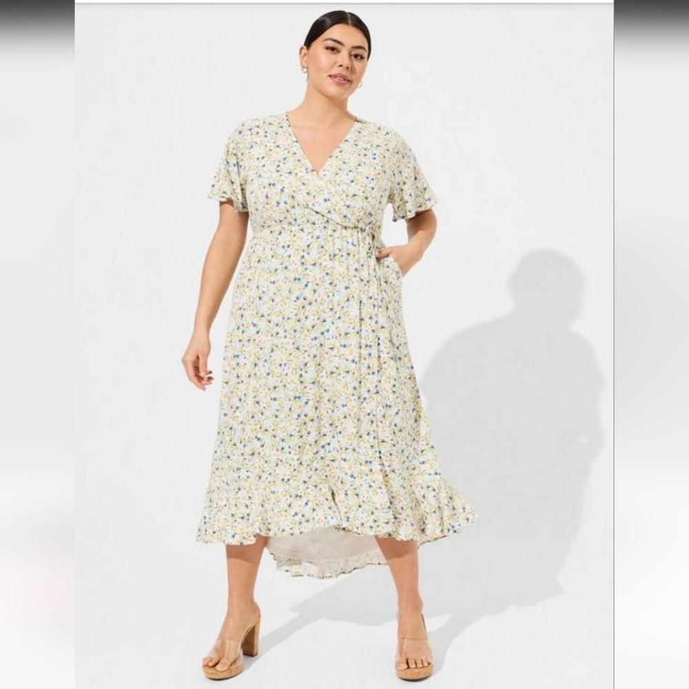 Torrid Floral Faux Wrap Dress